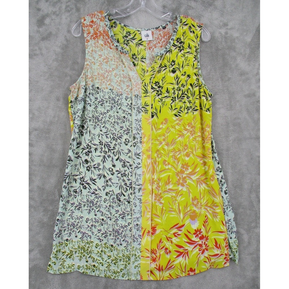 Cabi Top Womens Size M Floral Patchwork Floral Cottage Feminine Golden Glow 5547